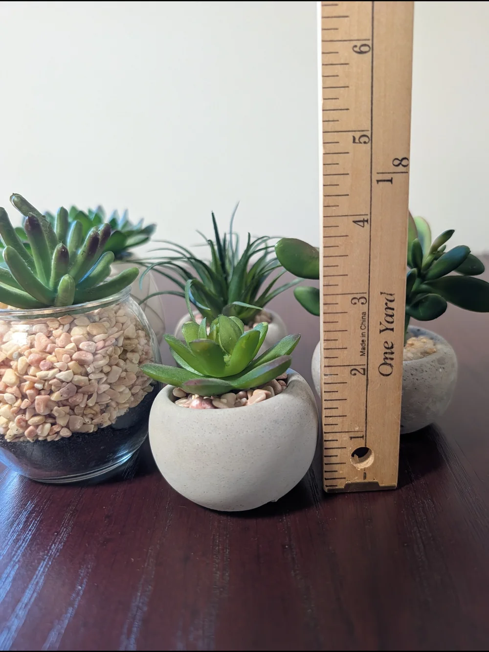Modern Faux Green Succulent Arrangement in Neutral Planters - Home Accents